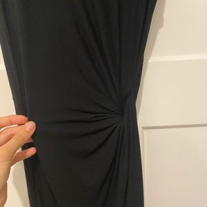 ASTR asymmetric side knot black dress